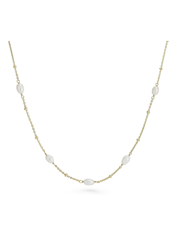 Beaverbrooks Yellow Gold Plated Freshwater Cultured Pearl Necklace - Image 1 of 5