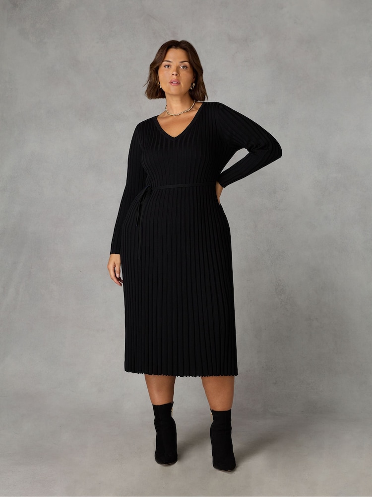 Live Unlimited Black Knitted Rib Dress - Image 1 of 5