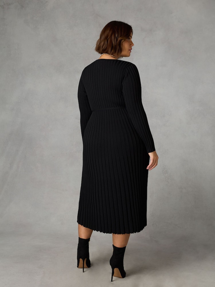 Live Unlimited Black Knitted Rib Dress - Image 2 of 5