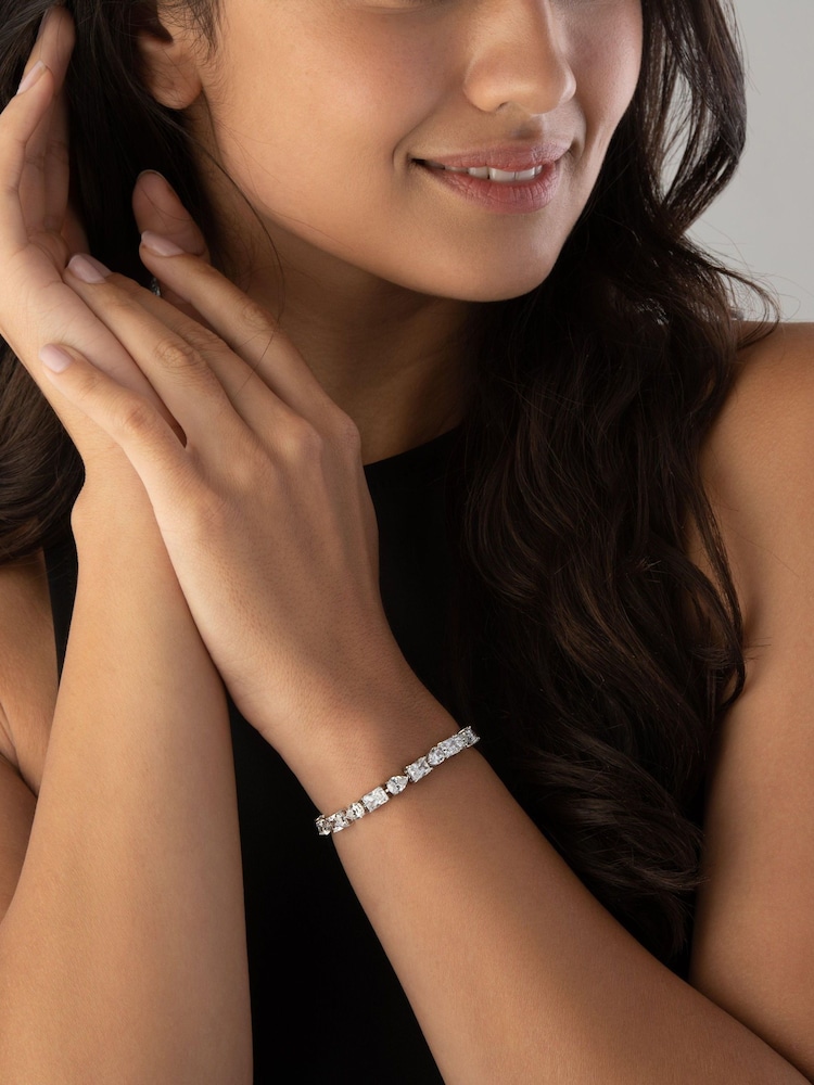Beaverbrooks Sterling Silver Cubic Zirconia Tennis Bracelet - Image 2 of 3