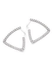 Beaverbrooks Sterling Silver Cubic Zirconia Triangle Earrings - Image 1 of 3