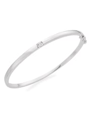 Beaverbrooks Silver Cubic Zirconia Bangle - Image 1 of 3