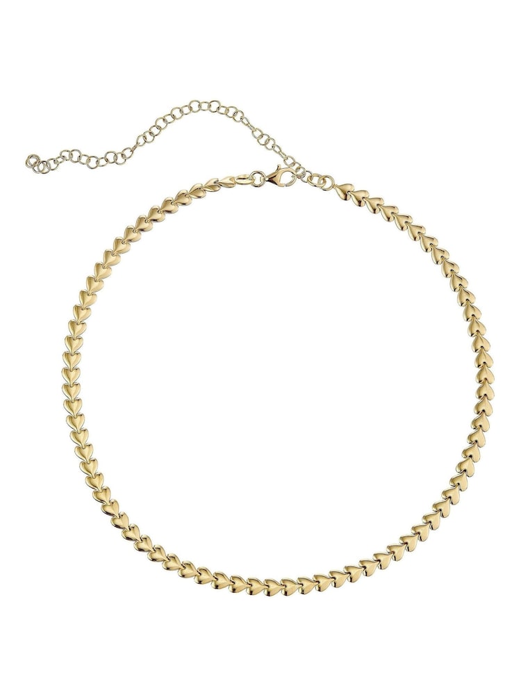 Beaverbrooks Yellow Gold Plated Heart Necklace - Image 1 of 5