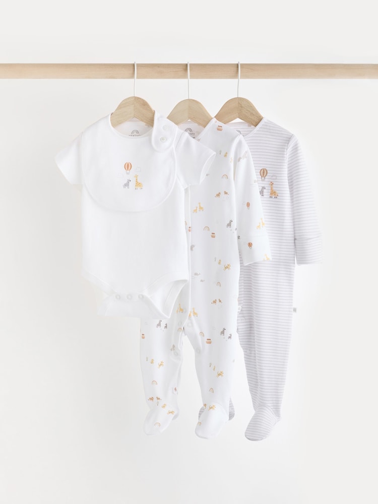 White Organic Cotton Baby 5 Piece Set (0-9mths) - Image 1 of 14