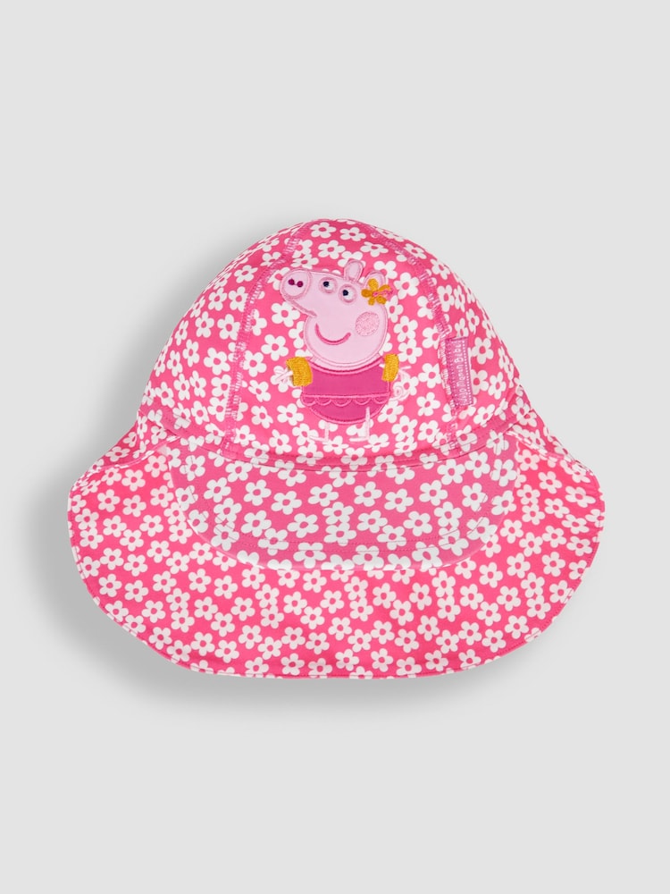 JoJo Maman Bébé Pink Peppa Pig UPF 50 Sun Protection Hat - Image 1 of 4