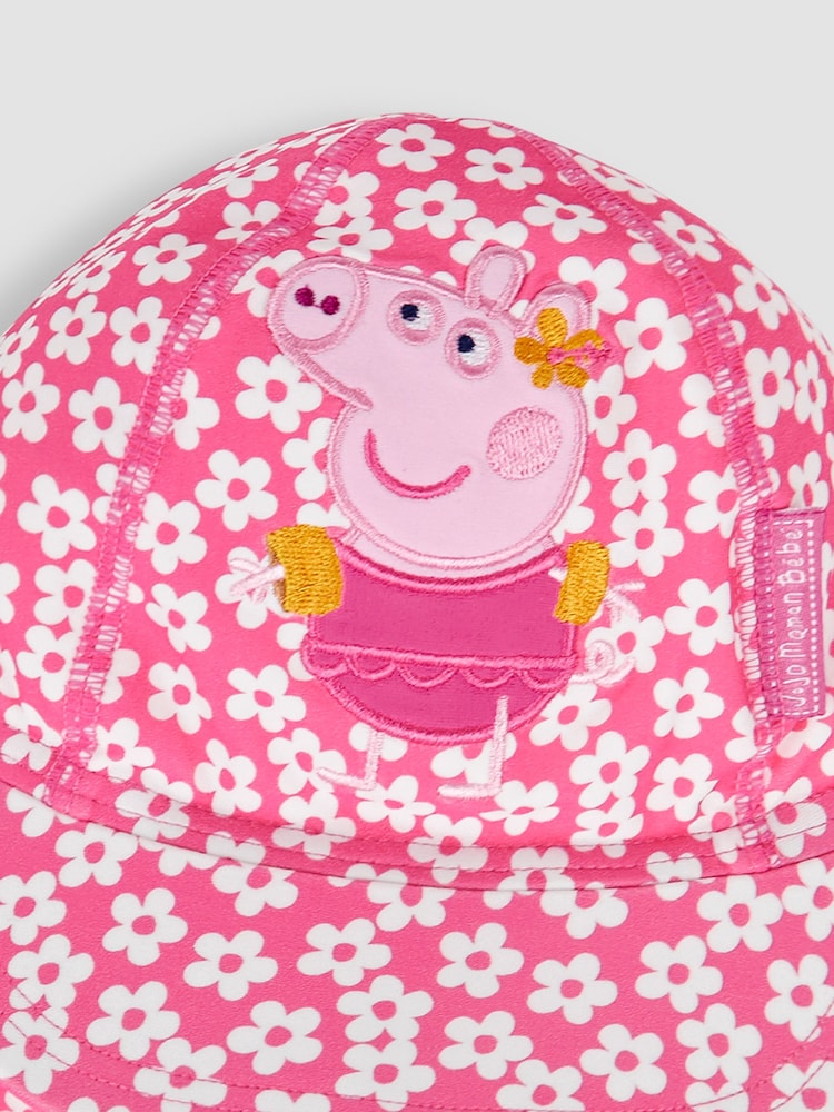 Roze - JoJo Maman Bébé Peppa Pig UPF 50 zonbeschermende hoed - Image 3 of 4