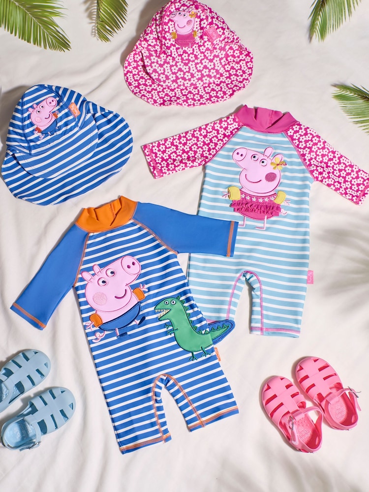 JoJo Maman Bébé Pink Peppa Pig UPF 50 Sun Protection Hat - Image 4 of 4
