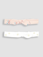 JoJo Maman Bébé Coral Pink 2-Pack Pretty Headbands - Image 1 of 3
