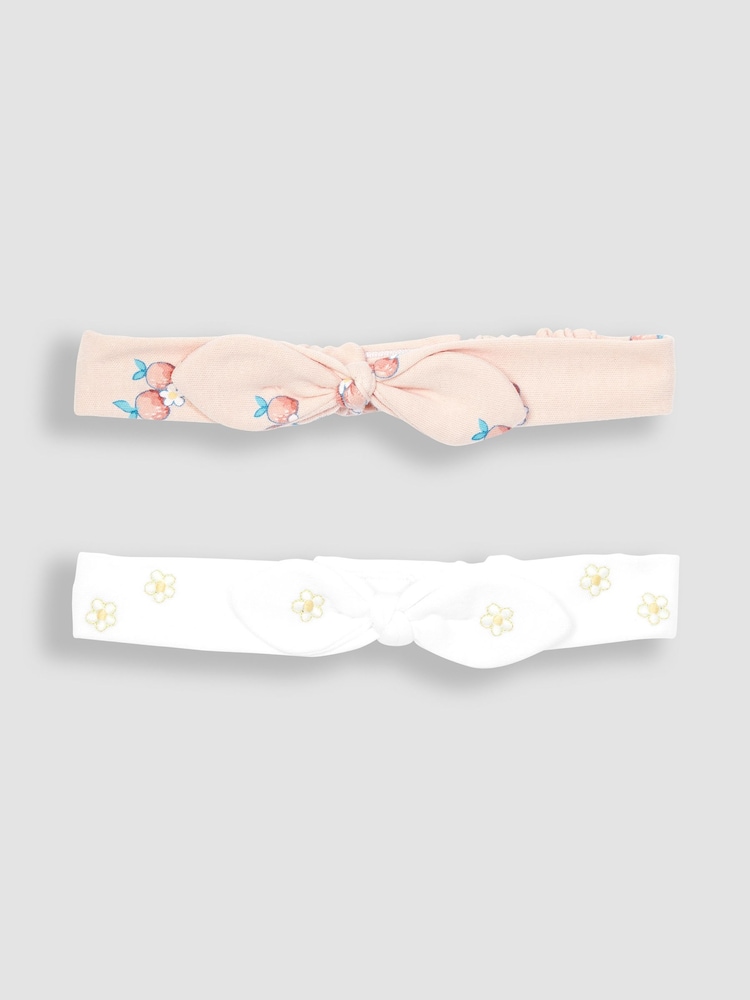 JoJo Maman Bébé Coral Pink 2-Pack Pretty Headbands - Image 1 of 3