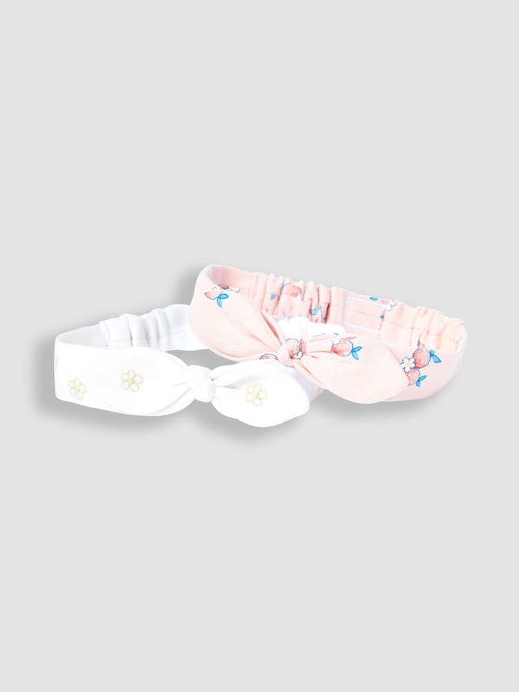 JoJo Maman Bébé Coral Pink 2-Pack Pretty Headbands - Image 2 of 3