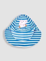 JoJo Maman Bébé Blue Peppa Pig UPF 50 Sun Protection Hat - Image 1 of 4