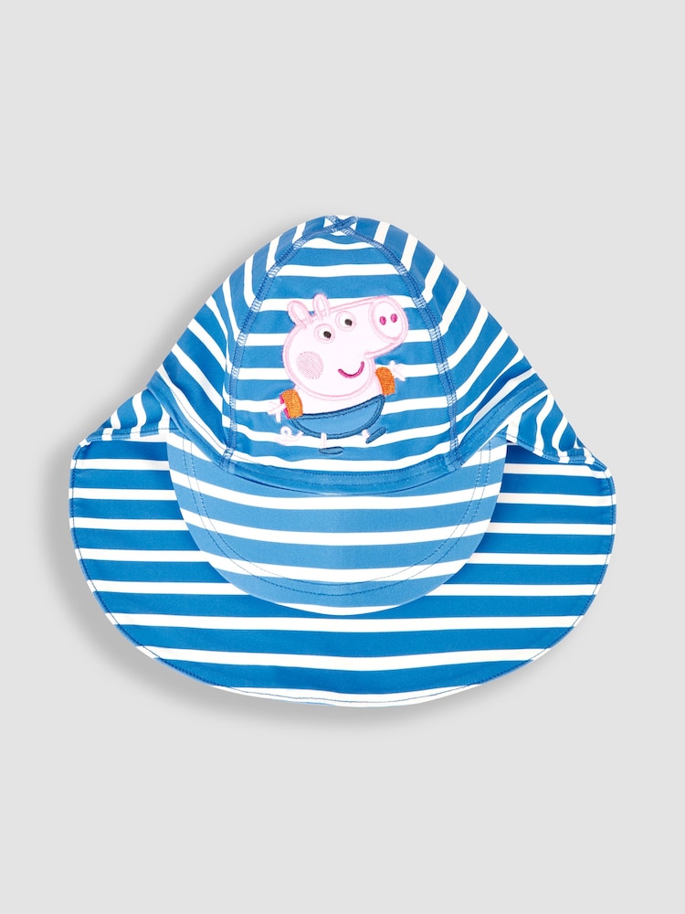 JoJo Maman Bébé Blue Peppa Pig UPF 50 Sun Protection Hat - Image 1 of 4
