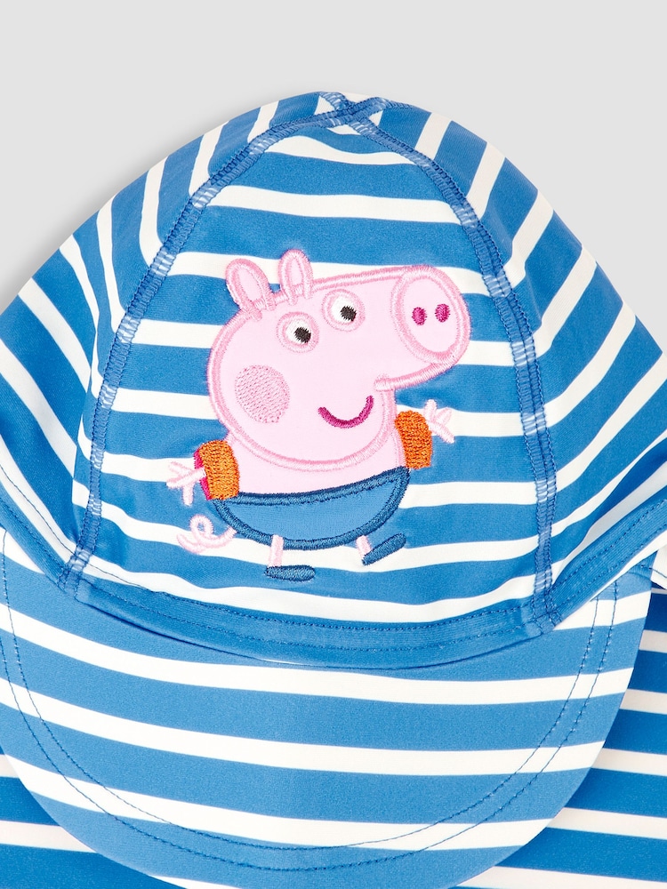JoJo Maman Bébé Blue Peppa Pig UPF 50 Sun Protection Hat - Image 3 of 4