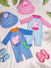 JoJo Maman Bébé Blue Peppa Pig UPF 50 Sun Protection Hat - Image 4 of 4