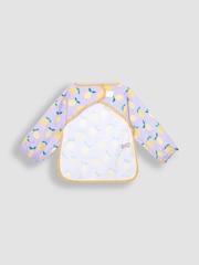 JoJo Maman Bébé Lilac Purple Lemon Zebra Print Deluxe Sleeved Bib - Image 5 of 5