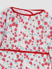 JoJo Maman Bébé Pink Strawberry Zebra Print Deluxe Sleeved Bib - Image 3 of 3