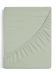 Sleep Retreat Green Fiji 100% Cotton Fitted Sheet - Image 2 of 2