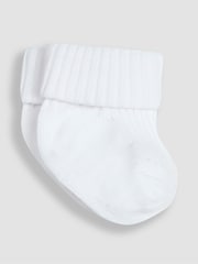 JoJo Maman Bébé White 3-Pack Rib Baby Socks - Image 2 of 2
