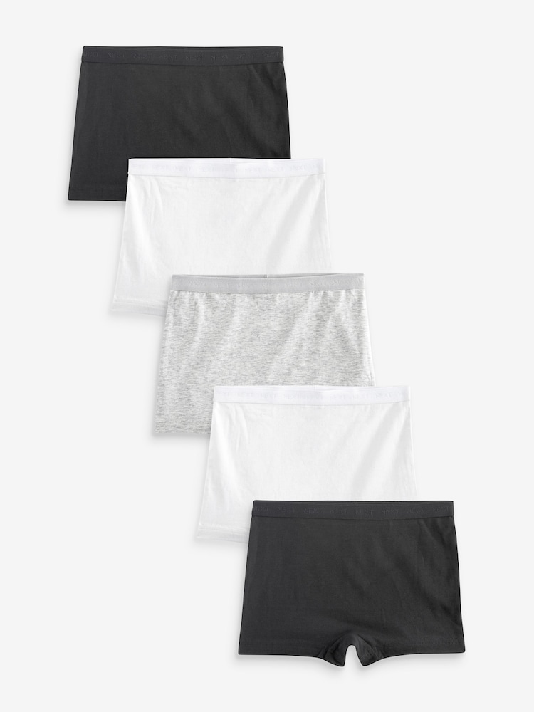 Black/White Short Briefs 5 Pack (2-16yrs) - Image 1 of 8