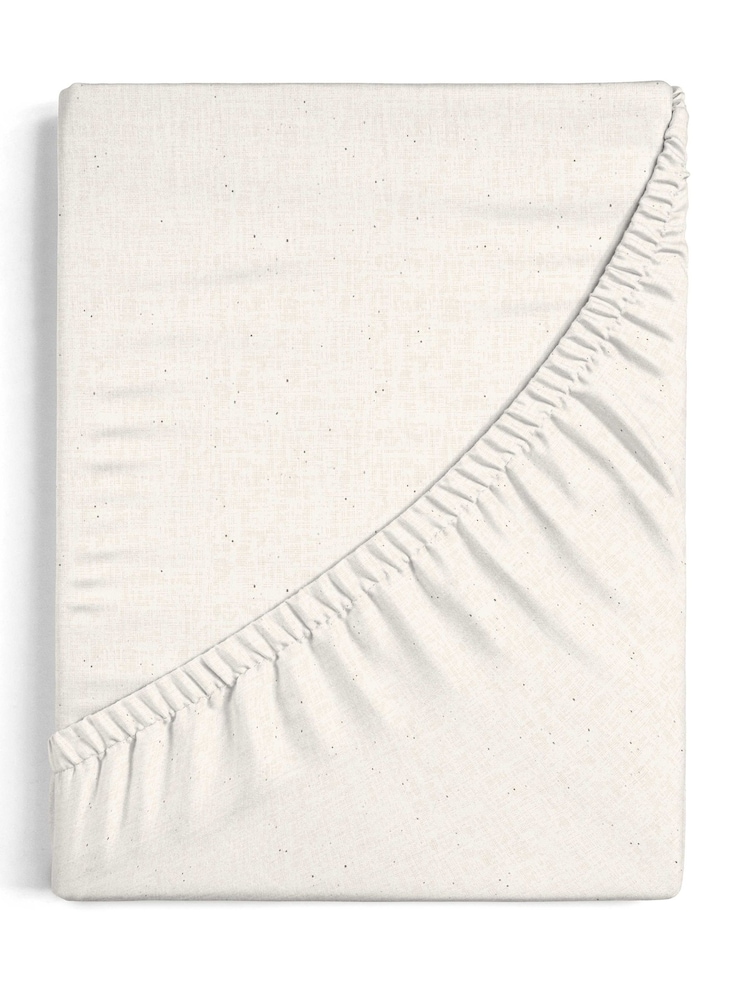 Sleep Retreat Natural Fiji 100% Cotton Fitted Sheet - Image 1 of 2