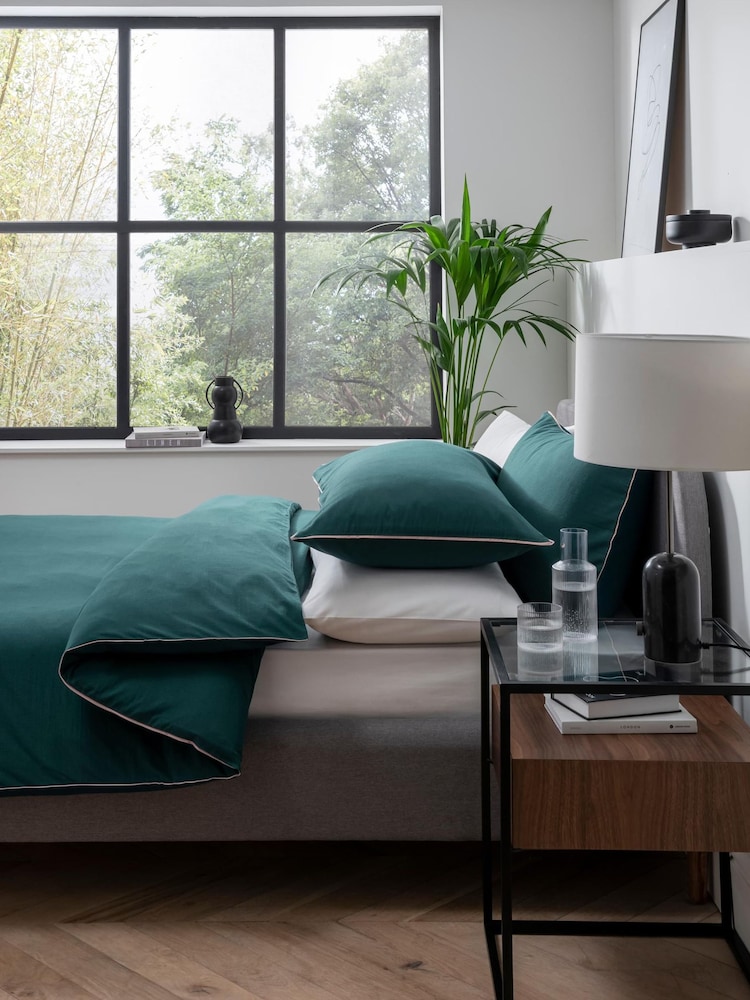 Sleep Retreat Blue Fiji 100% Cotton Duvet Cover Set - Image 1 of 2