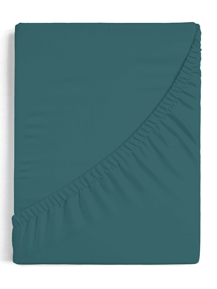 Sleep Retreat Blue Fiji 100% Cotton Fitted Sheet - Image 1 of 2