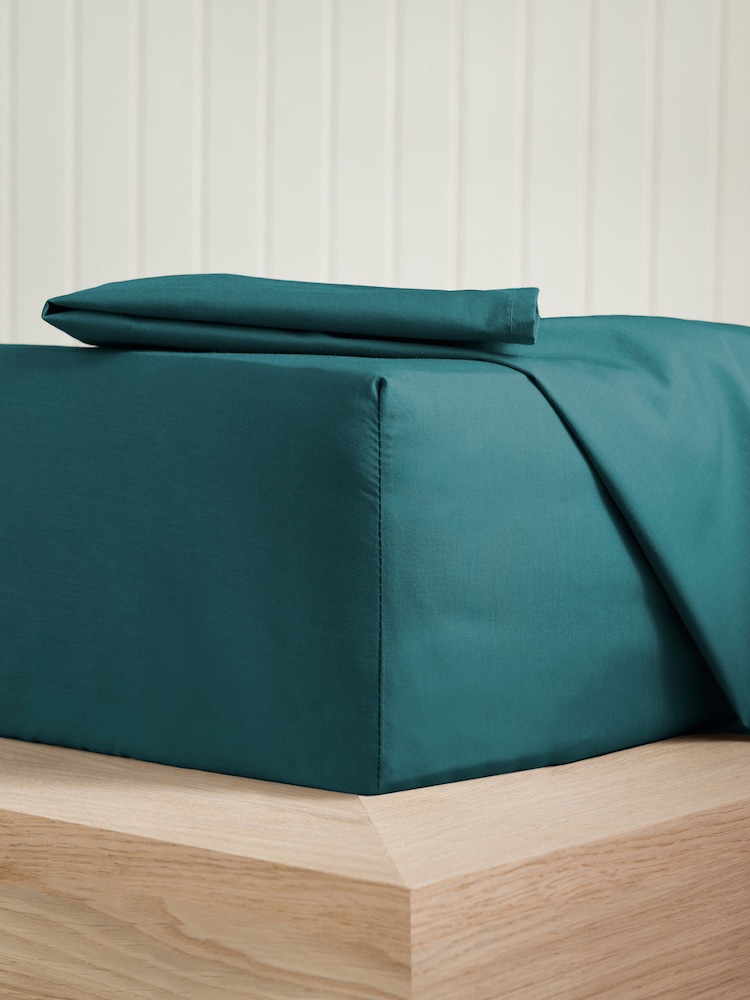 Sleep Retreat Blue Fiji 100% Cotton Fitted Sheet - Image 2 of 2