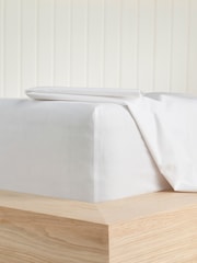 Sleep Retreat White Fiji 100% Cotton Fitted Sheet - Image 2 of 2