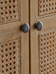 Feather & Black Weathered Oak Sienna Double 1 Drawer Rattan Wardrobe - Image 3 of 3