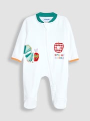 JoJo Maman Bébé White The Very Hungry Caterpillar Sleepsuit - Image 1 of 4