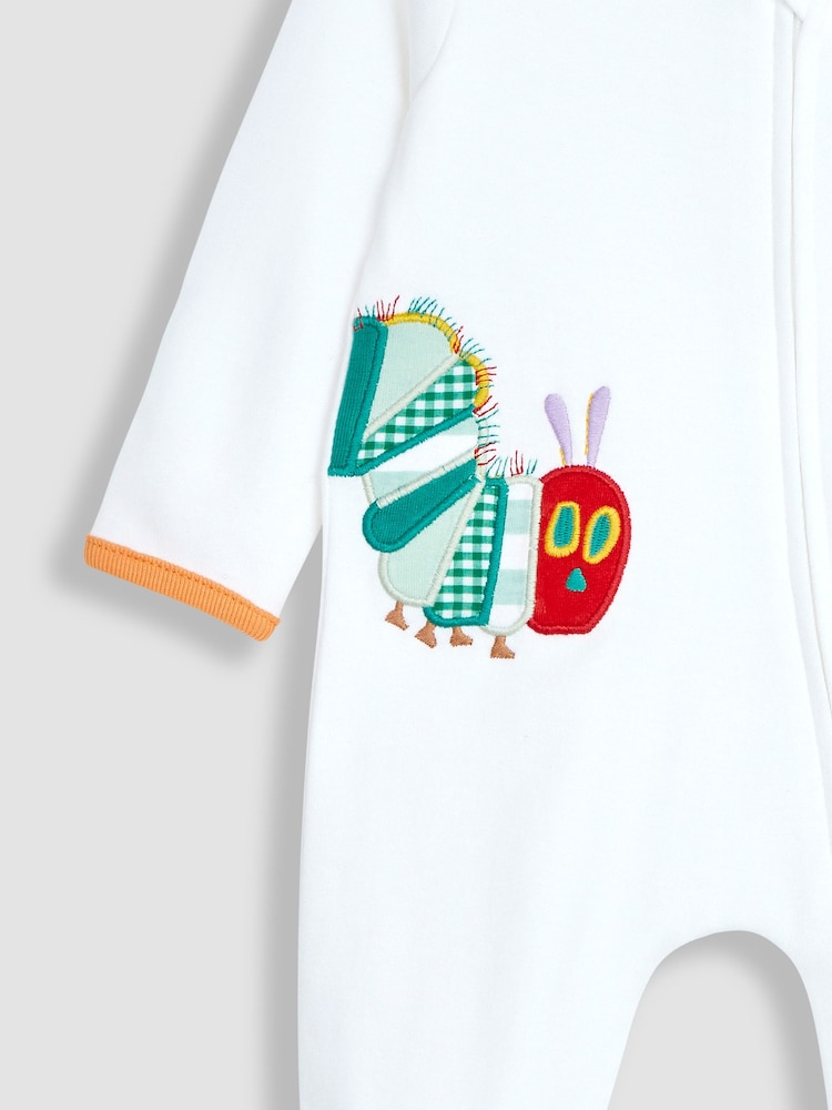 JoJo Maman Bébé White The Very Hungry Caterpillar Sleepsuit - Image 4 of 4
