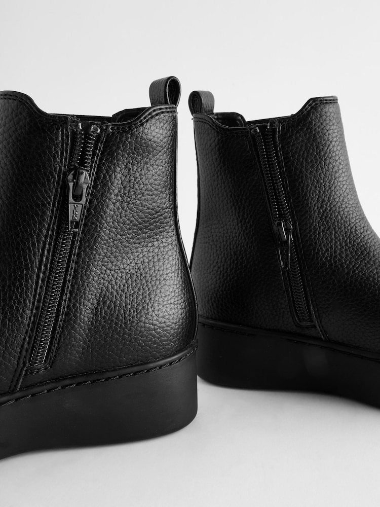 Black Chunky Wedge Chelsea Boots - Image 5 of 5