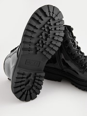 Black Patent Standard Fit (F) Warm Lined Lace-Up Ankle Boots - Image 5 of 5