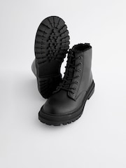 Matt Black Standard Fit (F) Warm Lined Lace-Up Ankle Boots - Image 3 of 7