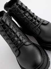 Matt Black Standard Fit (F) Warm Lined Lace-Up Ankle Boots - Image 7 of 7