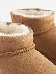 بني فاتح بني - Flatform Mini Warm Lined Water Repellent Suede Pull-On Boots - صورة 5 من 6