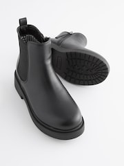 Matt Black Standard Fit (F) Chunky Chelsea Ankle Boots - Image 3 of 6