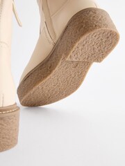Neutral White Chunky Crepe Sole Sock Boots - Image 4 of 6