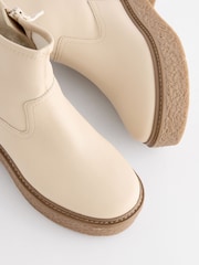 Neutral White Chunky Crepe Sole Sock Boots - Image 5 of 6