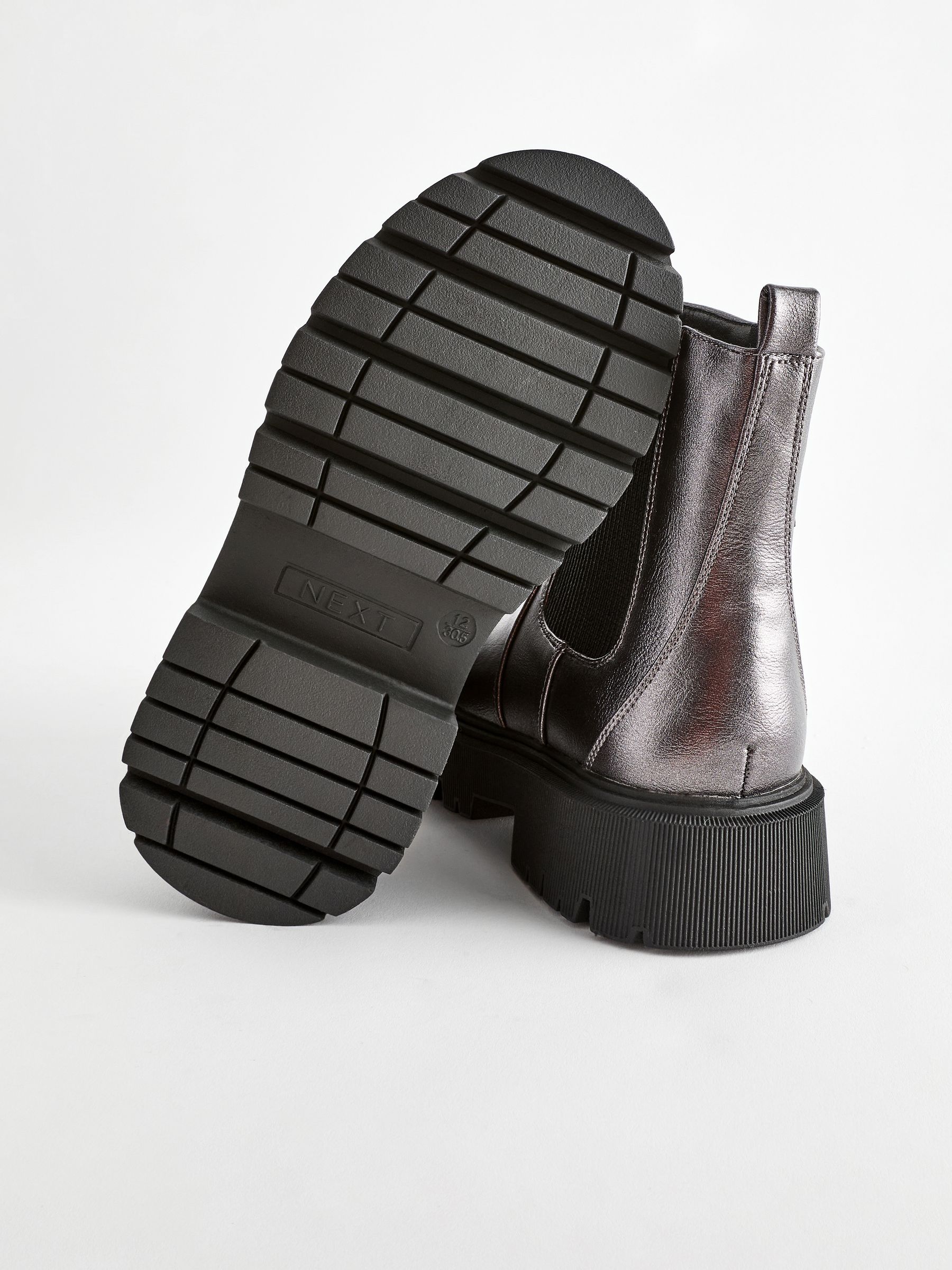 Silver chunky boots deals