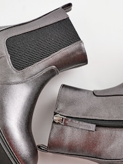 Silver Metallic Chunky Chelsea Boots - Image 4 of 5