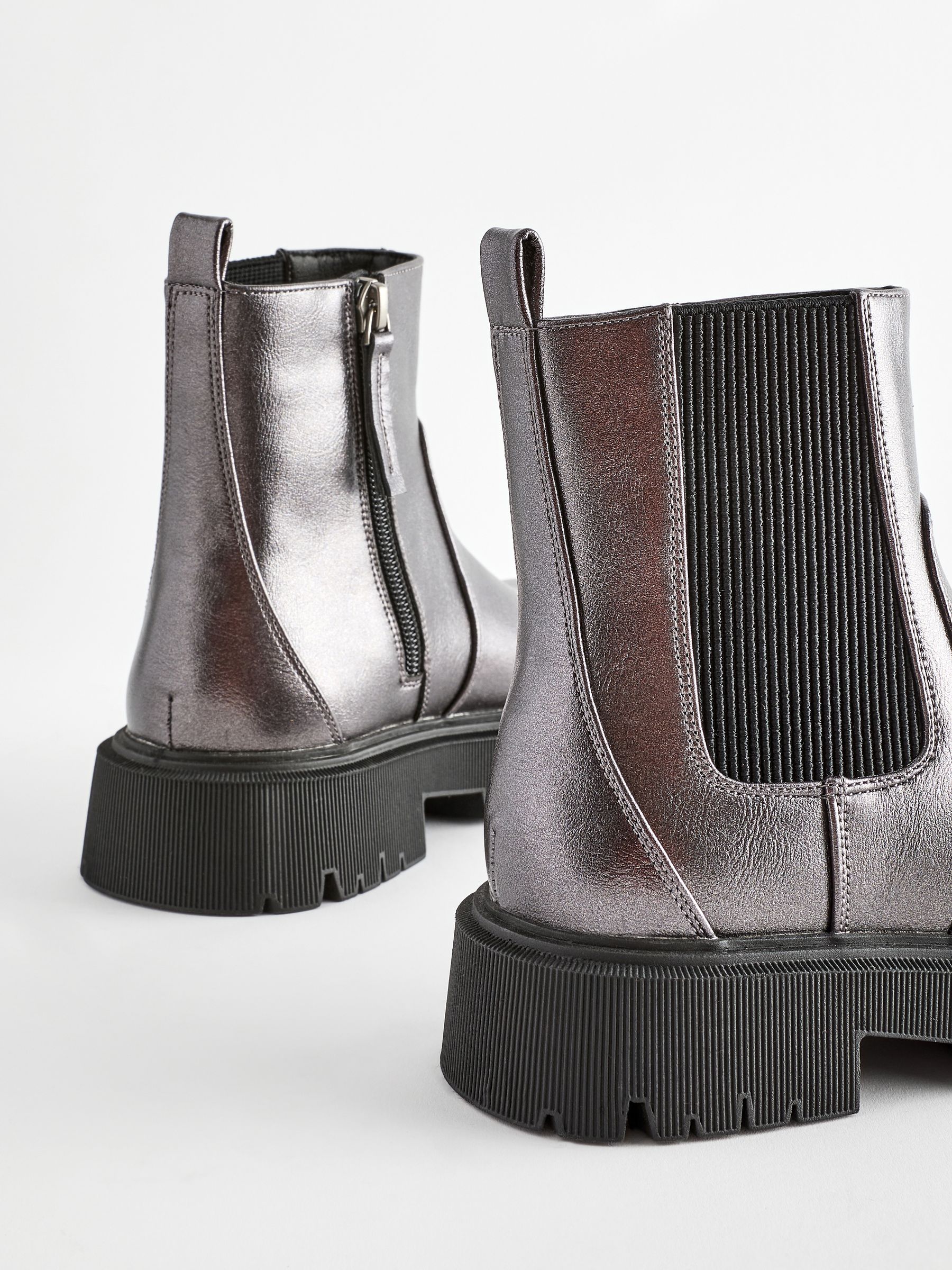 Silver chelsea boots shop