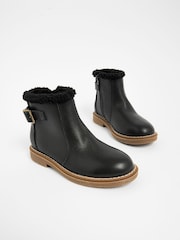 Black Leather Buckle Ankle Boots - Image 1 of 2