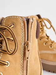 Tan Brown Lace-Up Chunky Boots - Image 7 of 7