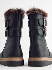 Black Standard Fit (F) Warm Lined Zip Boots - Image 4 of 4