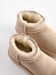 Neutral Flatform Mini Warm Lined Water Repellent Suede Pull-On Boots - Image 4 of 5
