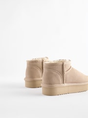 Neutral Flatform Mini Warm Lined Water Repellent Suede Pull-On Boots - Image 5 of 5