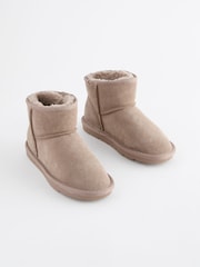 Neutral Grey Suede Pull On Boots - Image 1 of 6