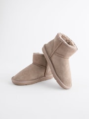 Neutral Grey Suede Pull On Boots - Image 3 of 6