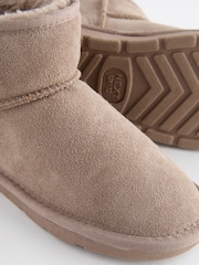 Neutral Grey Suede Pull On Boots - Image 5 of 6